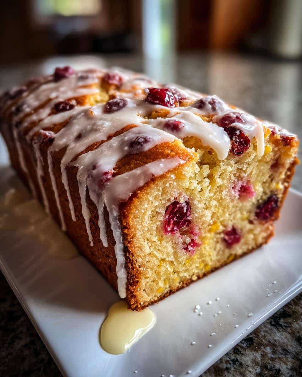 Cranberry Orange Loaf with Glaze - detail 2