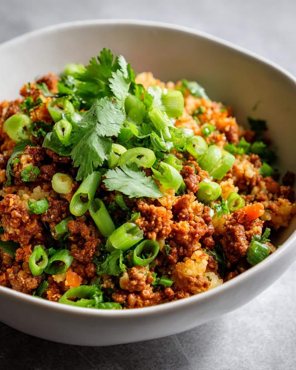 Crispy Chile Ground Beef and Cauliflower Protein Bowls - detail 1
