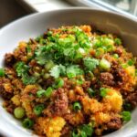 Crispy Chile Ground Beef and Cauliflower Protein Bowls