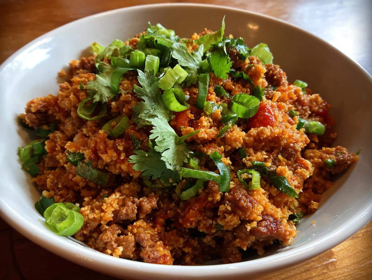 Crispy Chile Ground Beef and Cauliflower Protein Bowls - detail 2