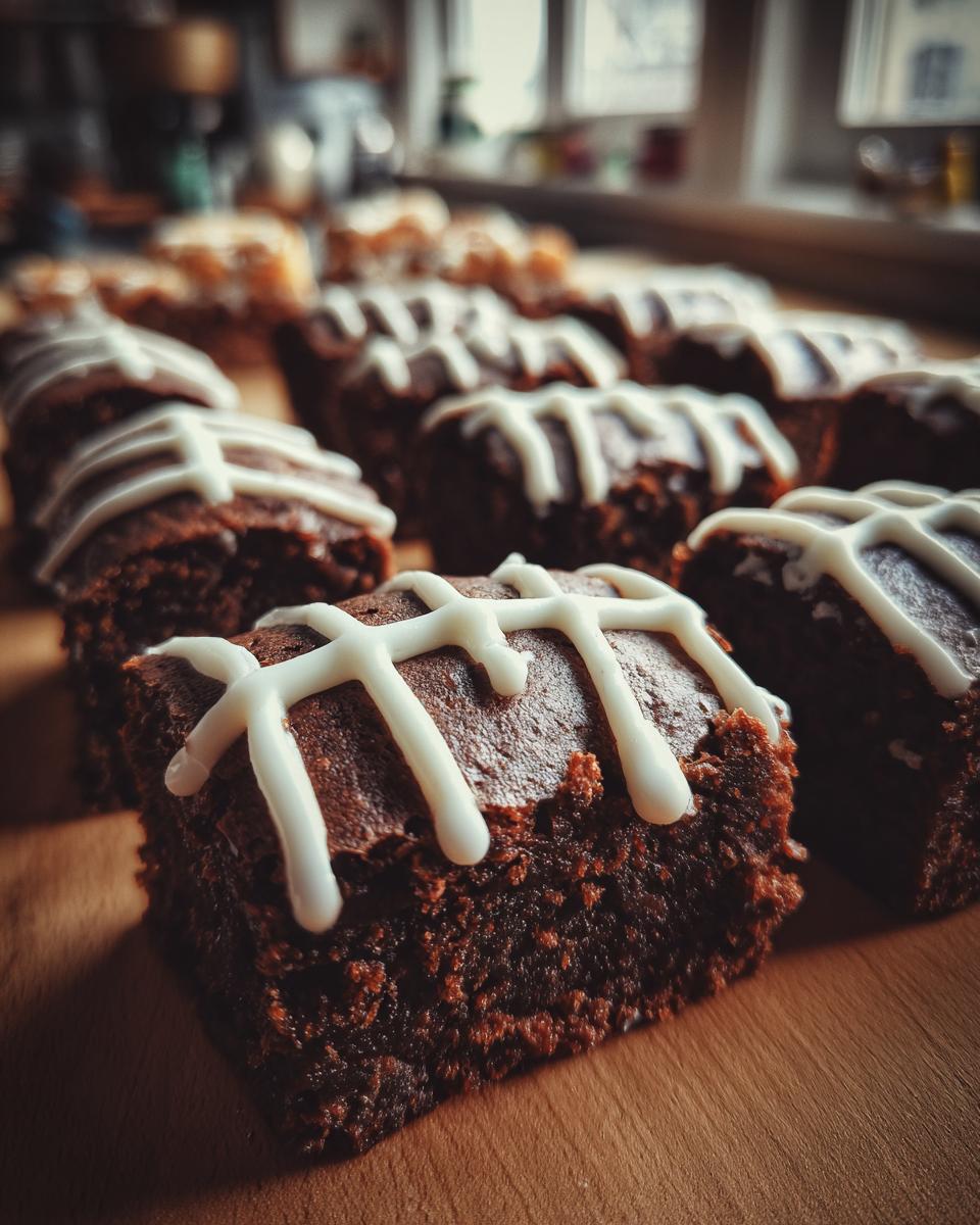 Football Brownies with White Icing Laces - detail 1