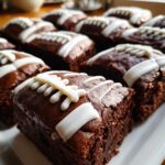 Football Brownies with White Icing Laces