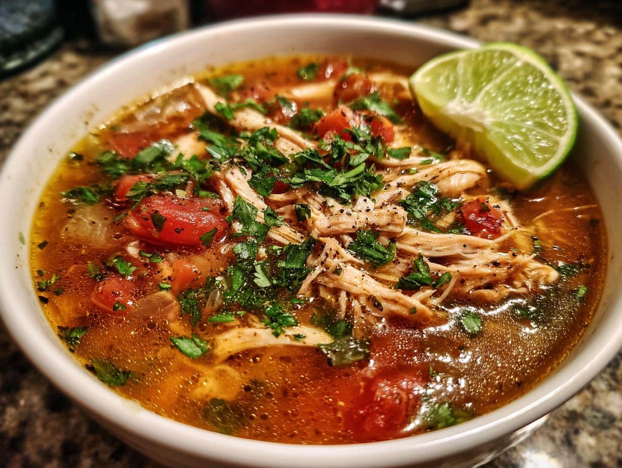 Low Carb Chicken Tortilla Soup - detail 2