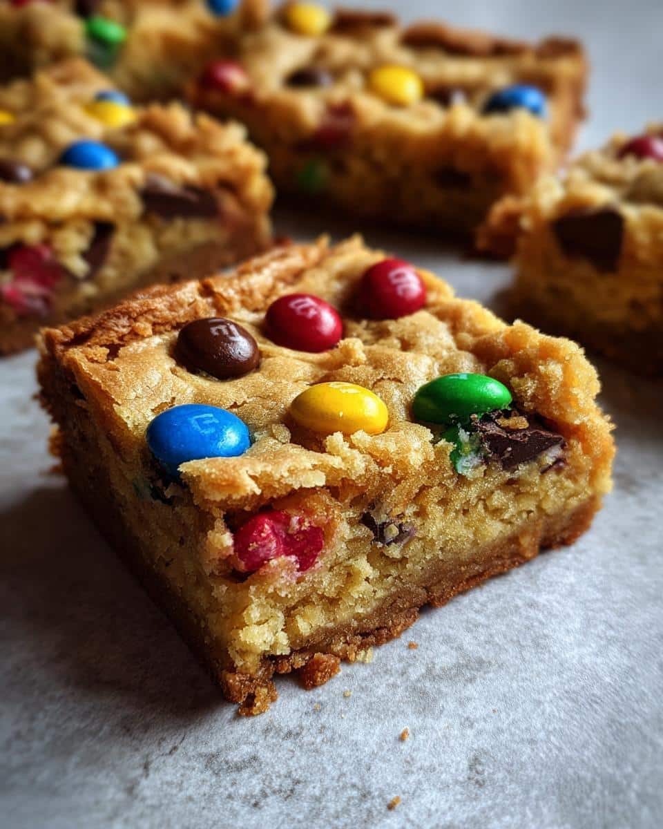 M&M Christmas Cookie Bars - detail 1