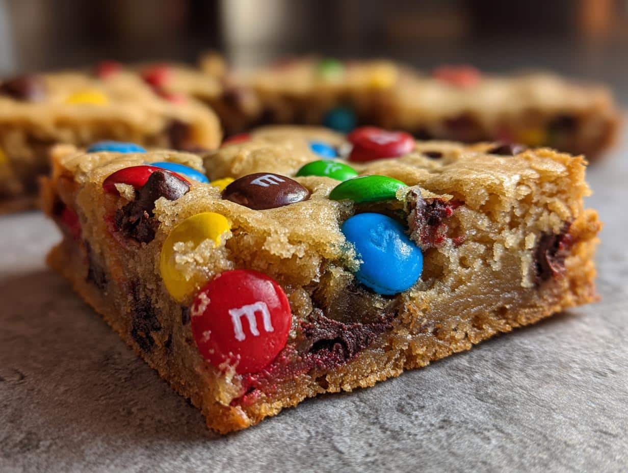 M&M Christmas Cookie Bars - detail 2