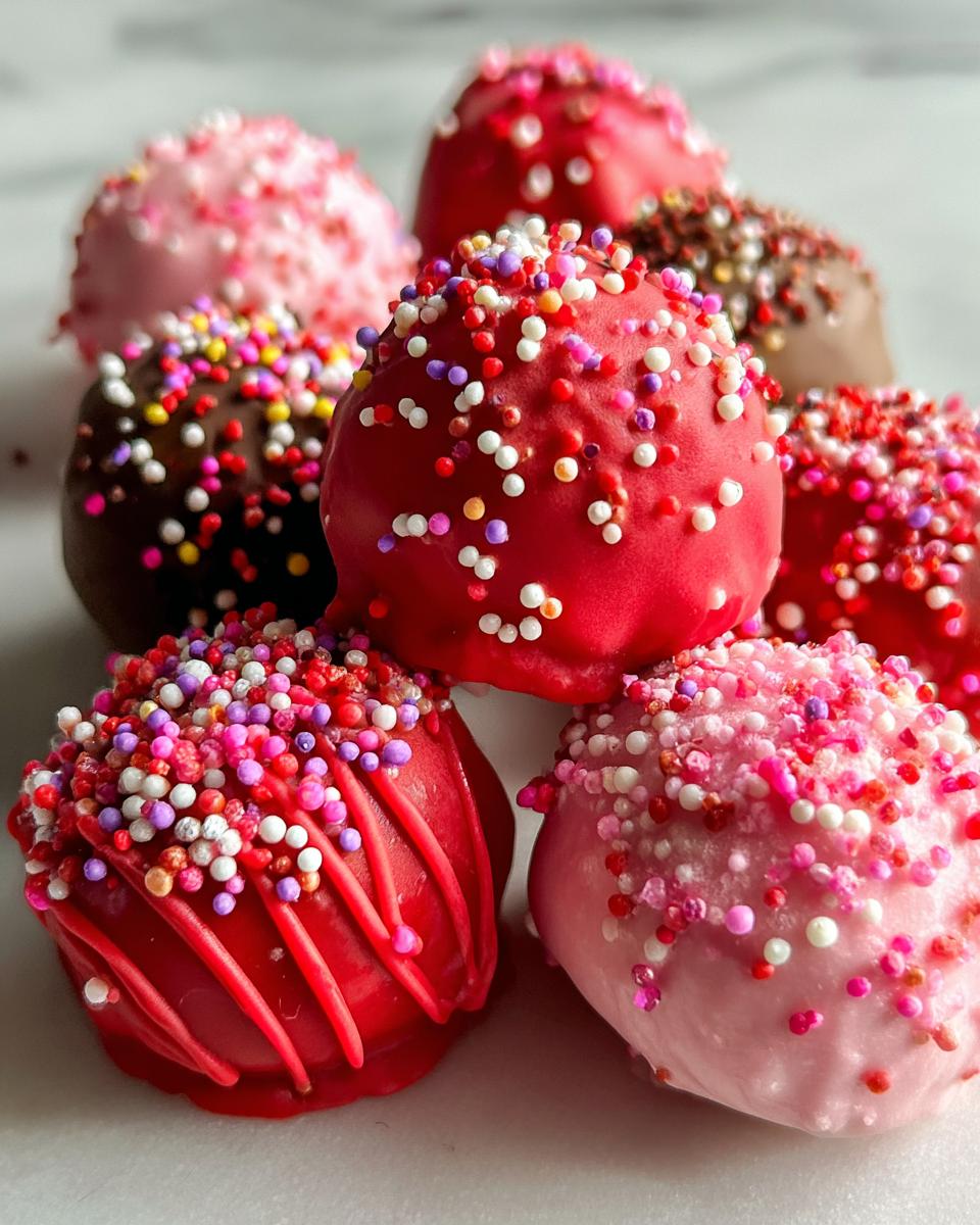 **No-Bake Valentine Oreo Truffles:** 1 Hour & Yummy! 4 No-Bake Valentine Oreo Truffles (Red & Pink) - detail 1