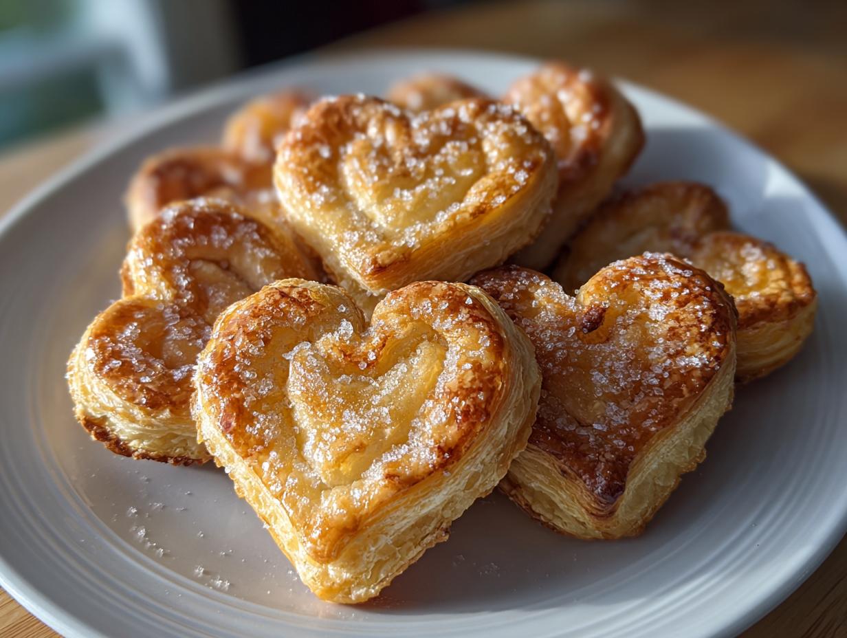 Puff Pastry Hearts Dessert For Valenties - detail 1