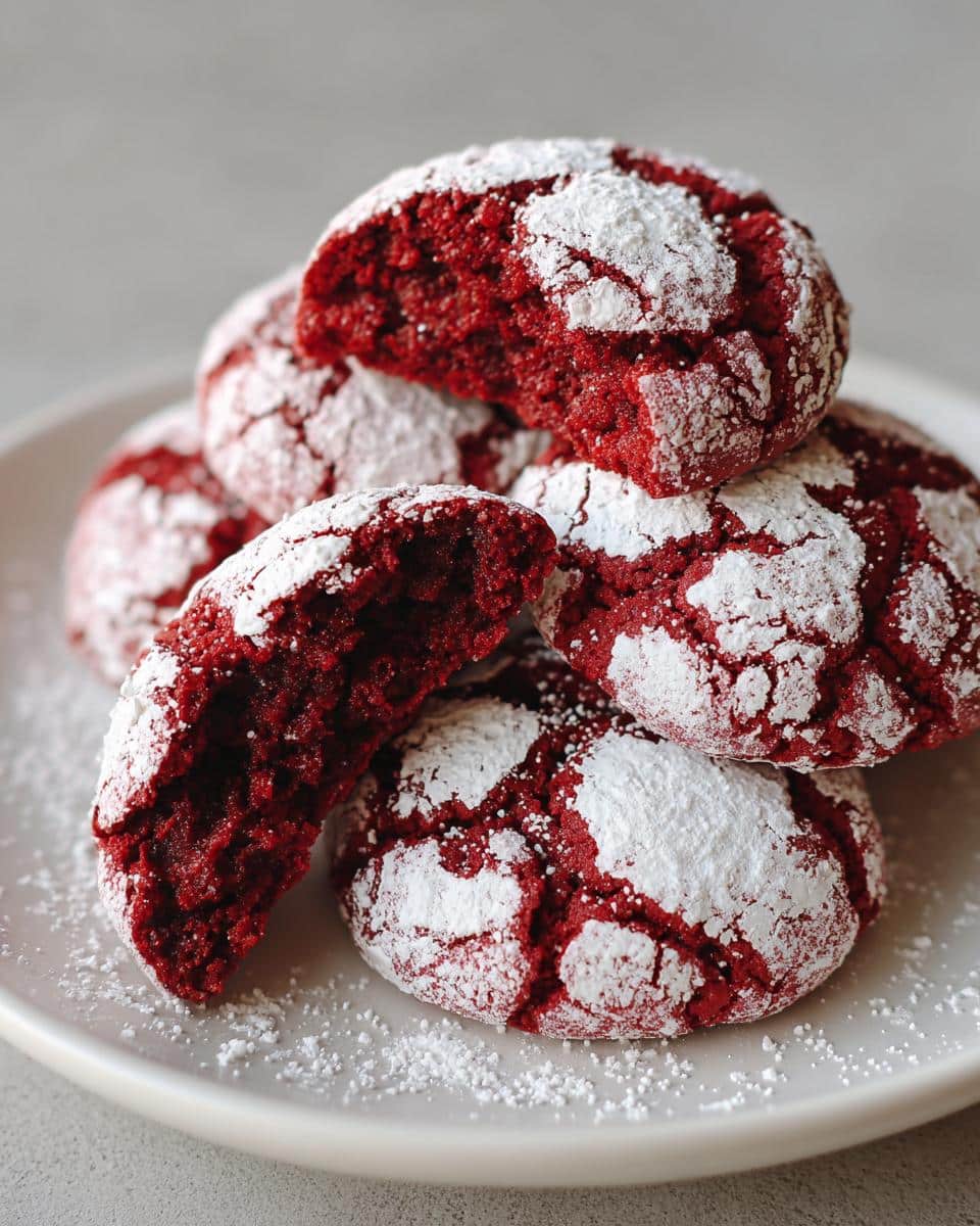 Red Velvet Crinkle Cookies (Soft & Fudgy) - detail 1