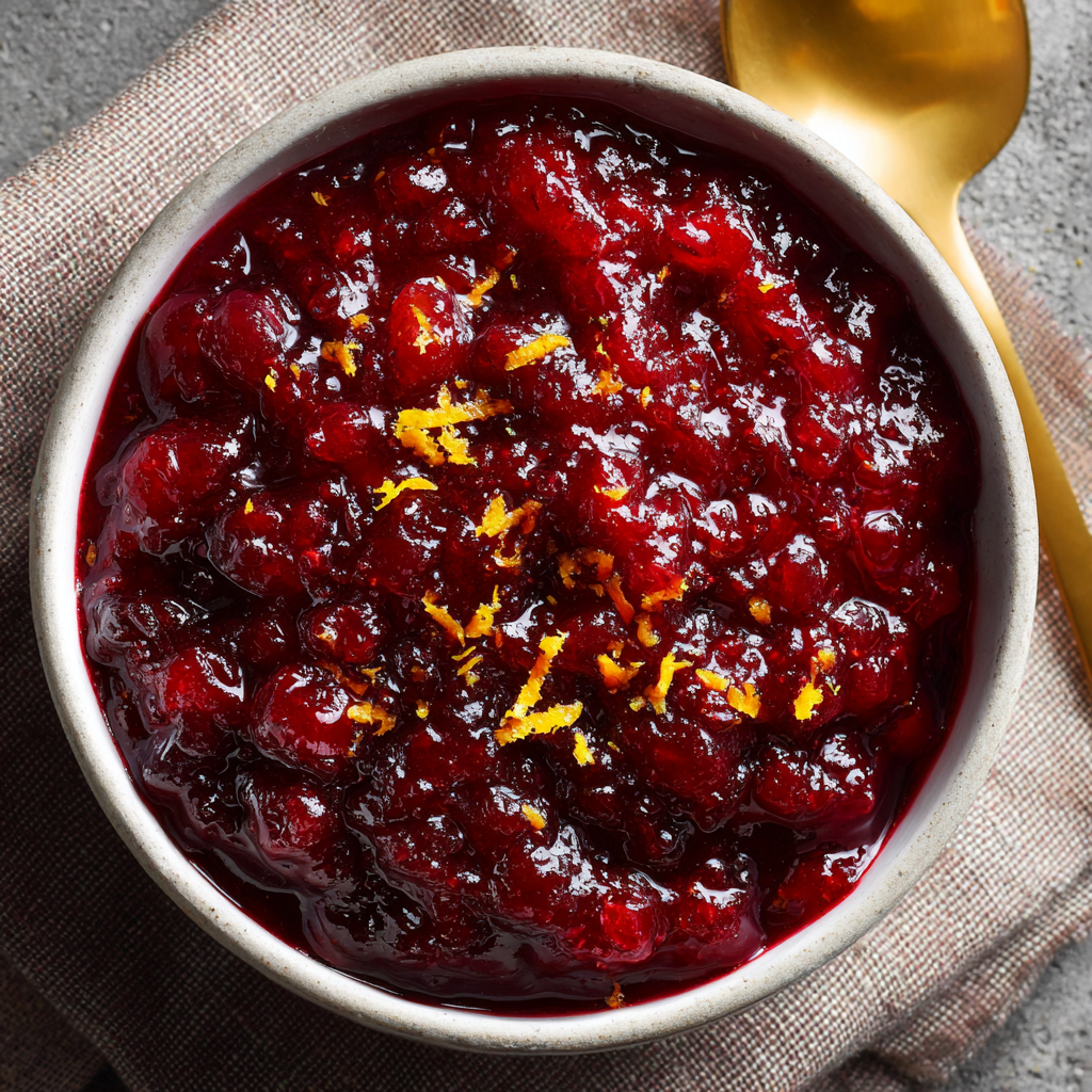 Cranberry orange sauce in a bowl