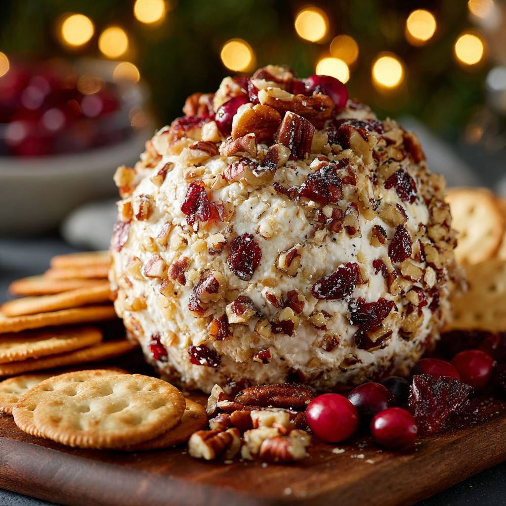 Cranberry pecan cheese ball appetizer