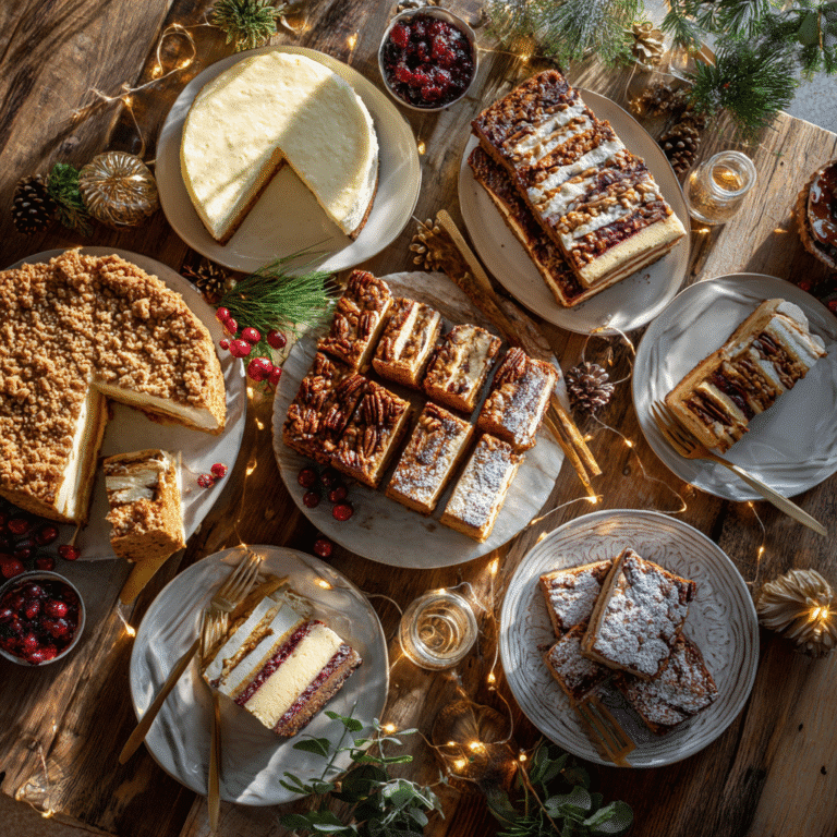 holiday cheesecake recipe collection featuring cheesecakes and dessert bars for festive gatherings