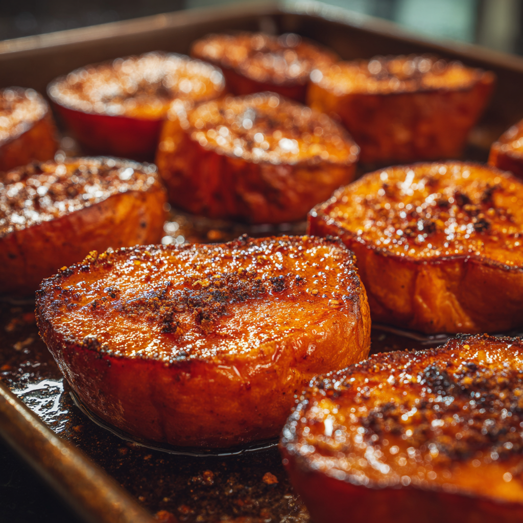 Roasted Sweet Potatoes with Cinnamon & Honey
