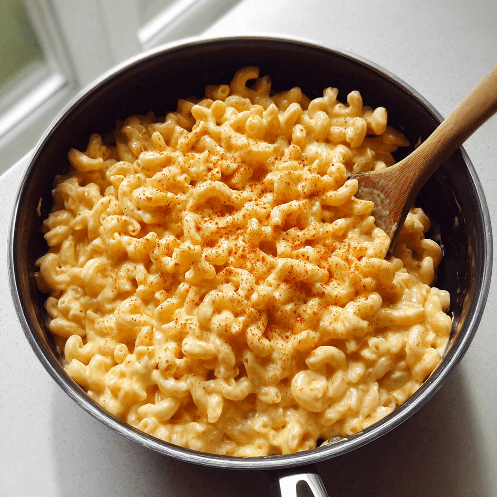Stovetop macaroni and cheese for cozy winter comfort food nights