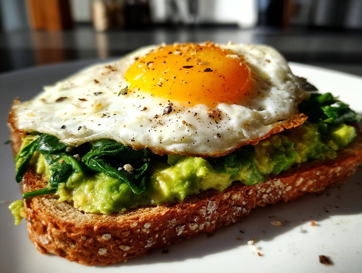 Avocado Toast With Egg & Greens — Nutrient-packed breakfast staple. - detail 2