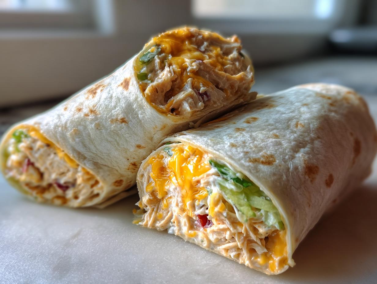 Chicken Ranch Tortilla Roll-Ups — Cold lunch wraps with ranch-seasoned chicken. - detail 2