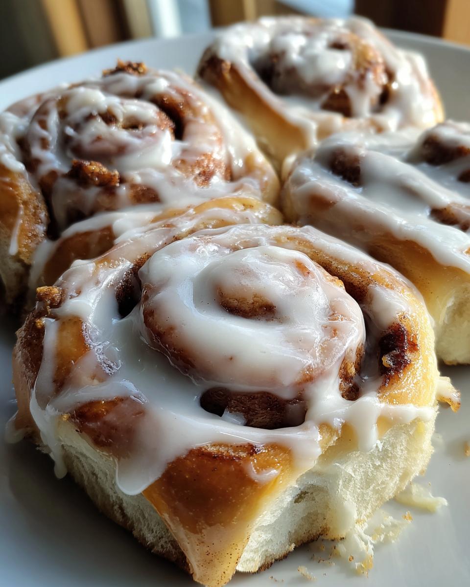 Classic Cinnamon Rolls with Cream Cheese Frosting — Soft spiraled rolls topped with creamy icing. - detail 1