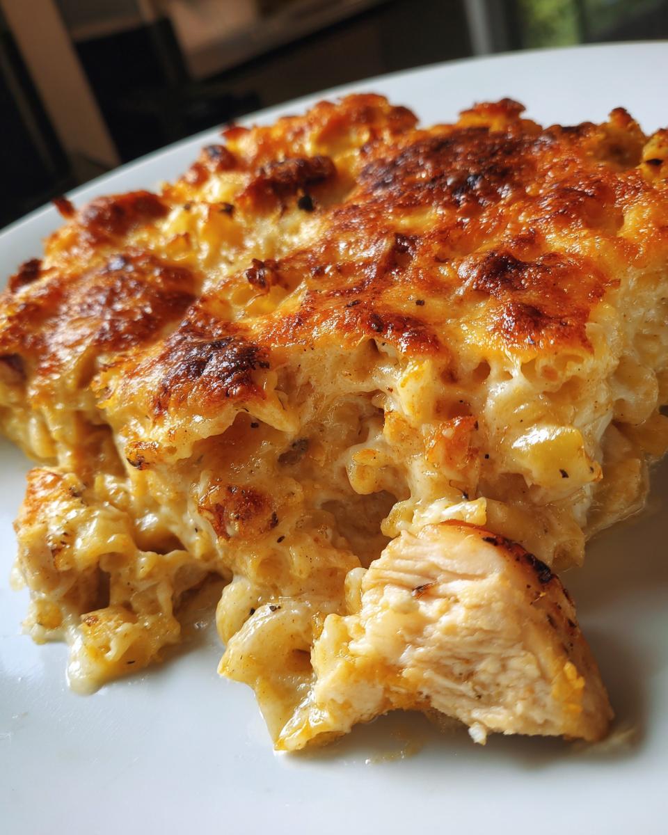 Creamy Chicken & Pasta Bake — Lunch-ready cheesy casserole. - detail 2