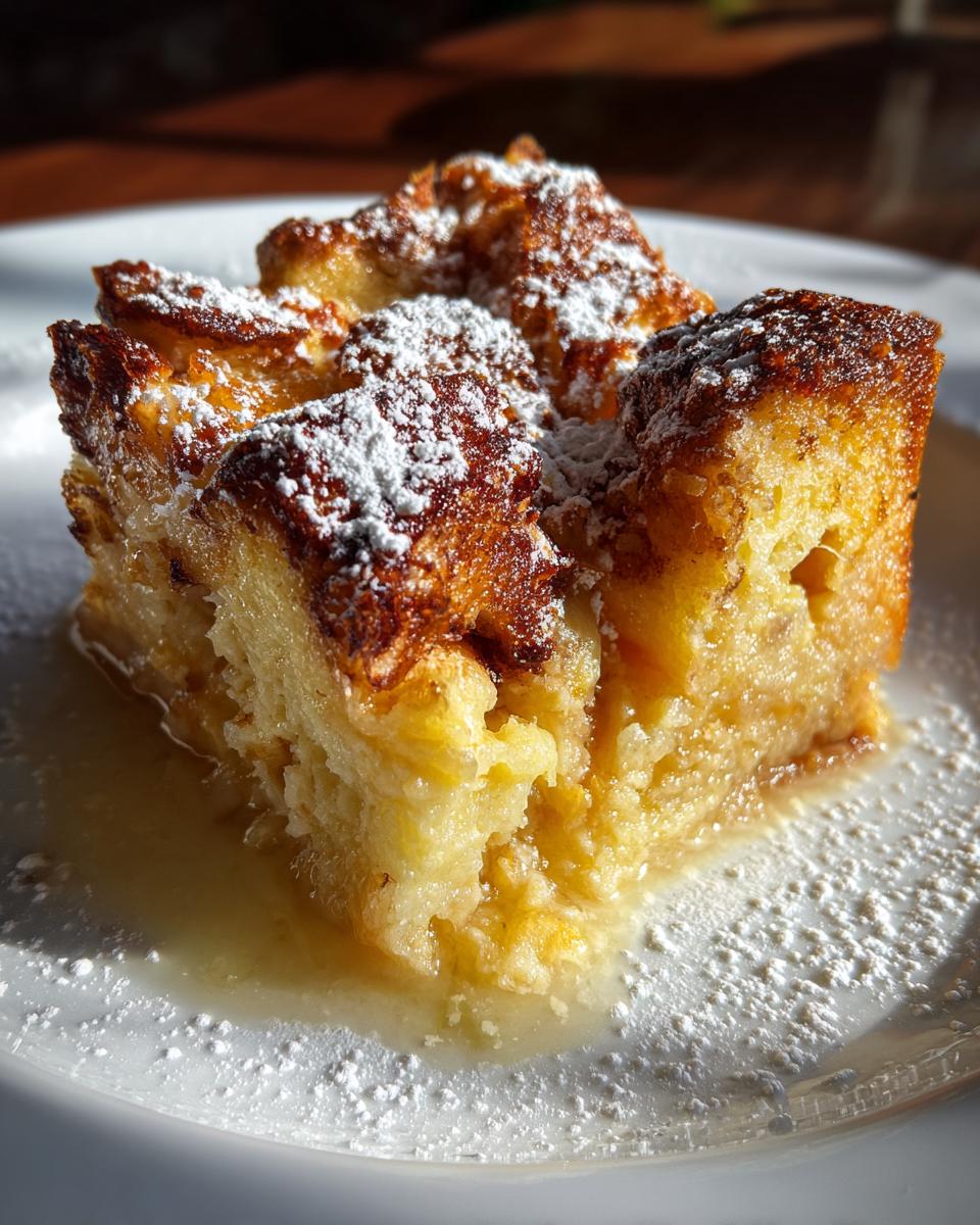 Easy Bread Pudding Dessert — Old-fashioned baked bread custard. - detail 1