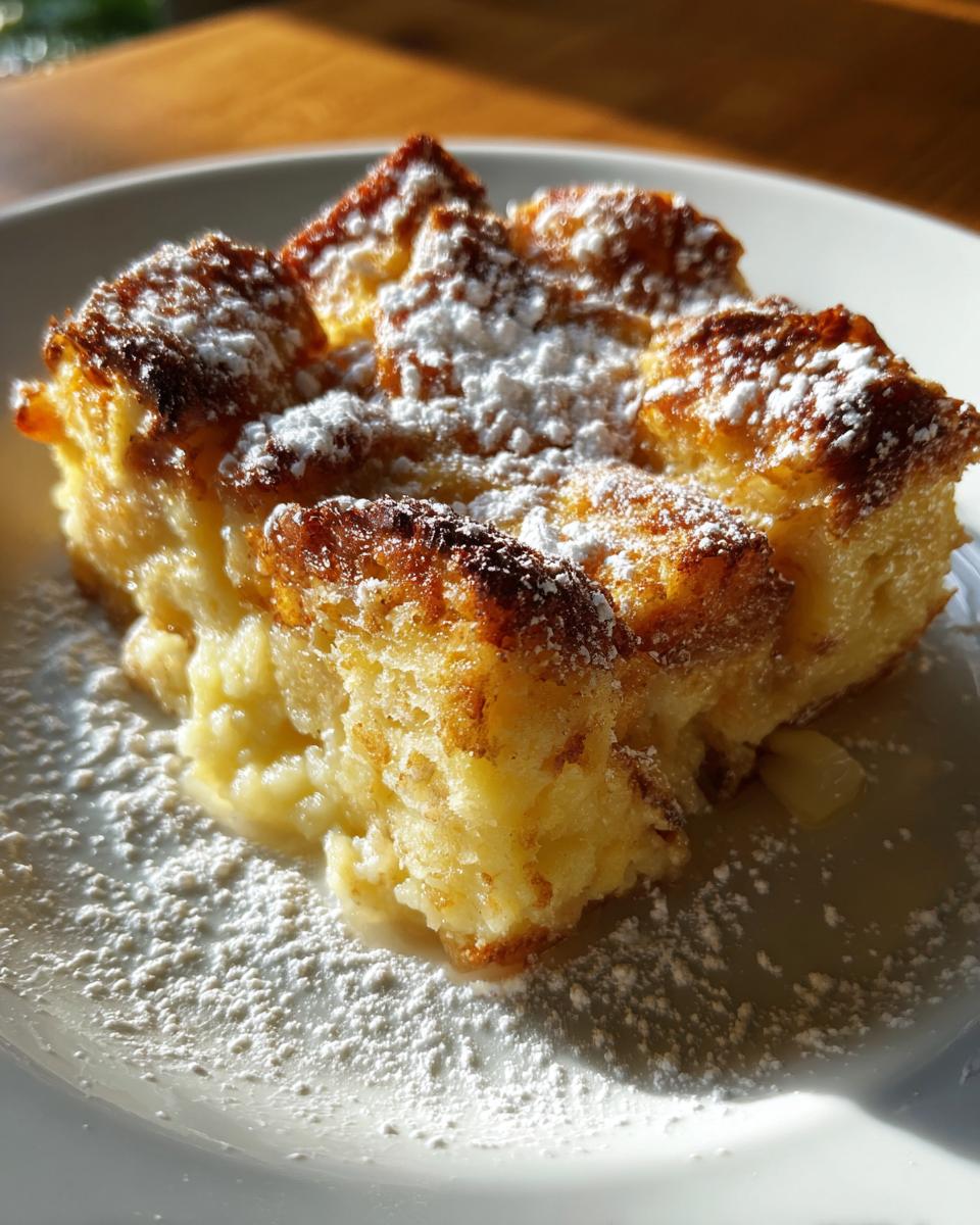 Easy Bread Pudding Dessert — Old-fashioned baked bread custard. - detail 2