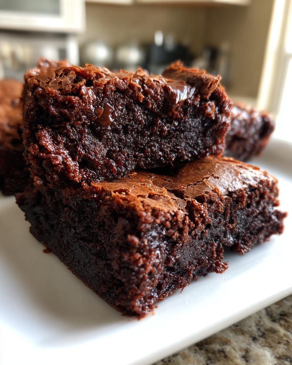 Eggless Fudgy Brownies — Dense, rich brownies made without eggs. - detail 1