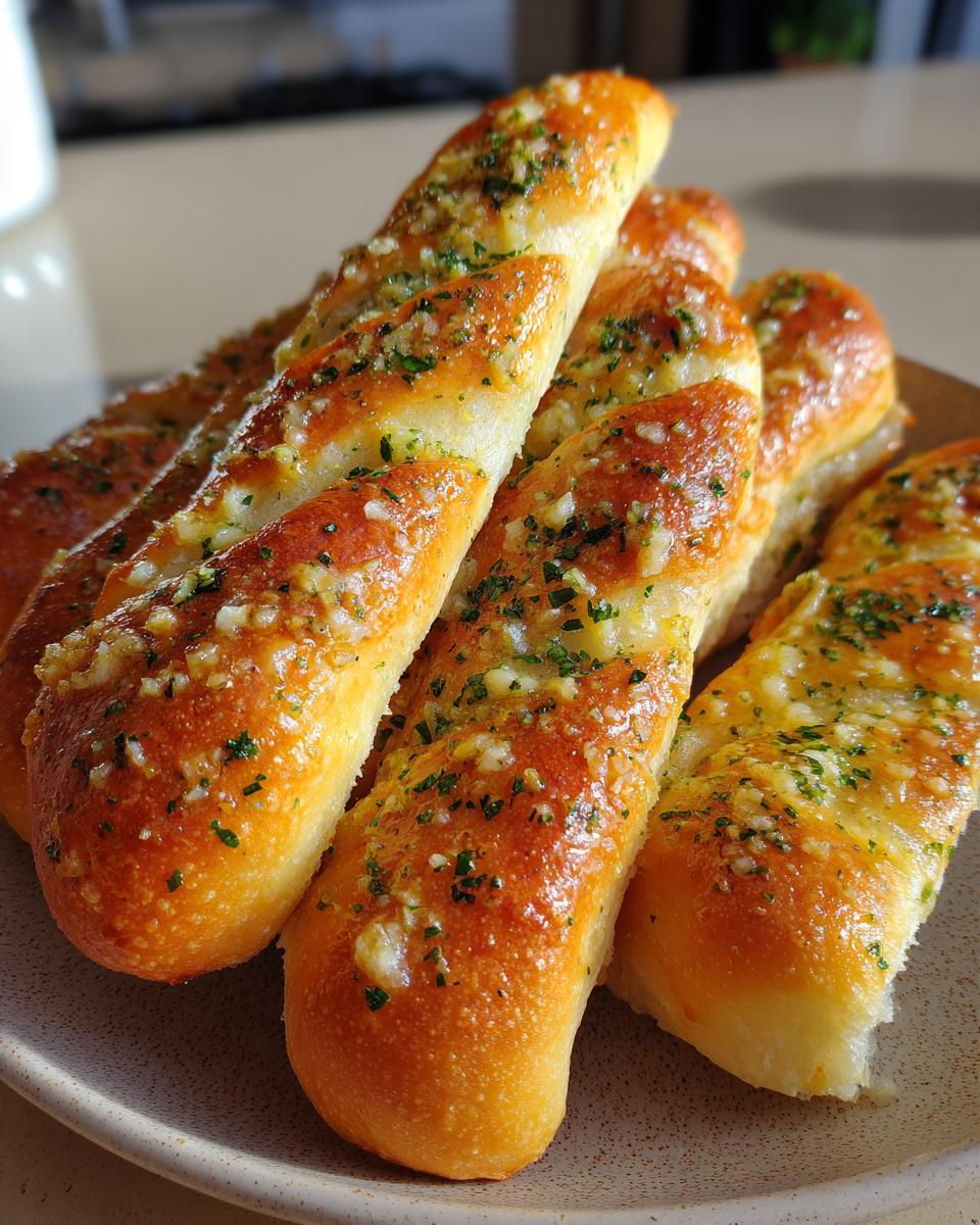 Garlic Butter Breadsticks — Homemade breadsticks brushed with simple garlic butter. - detail 1