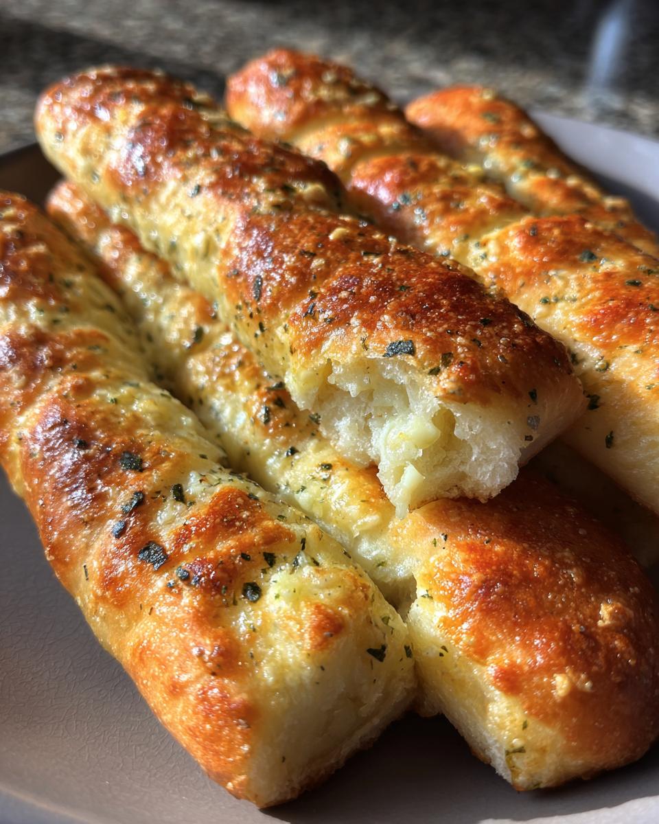 Garlic Butter Breadsticks — Homemade breadsticks brushed with simple garlic butter. - detail 2