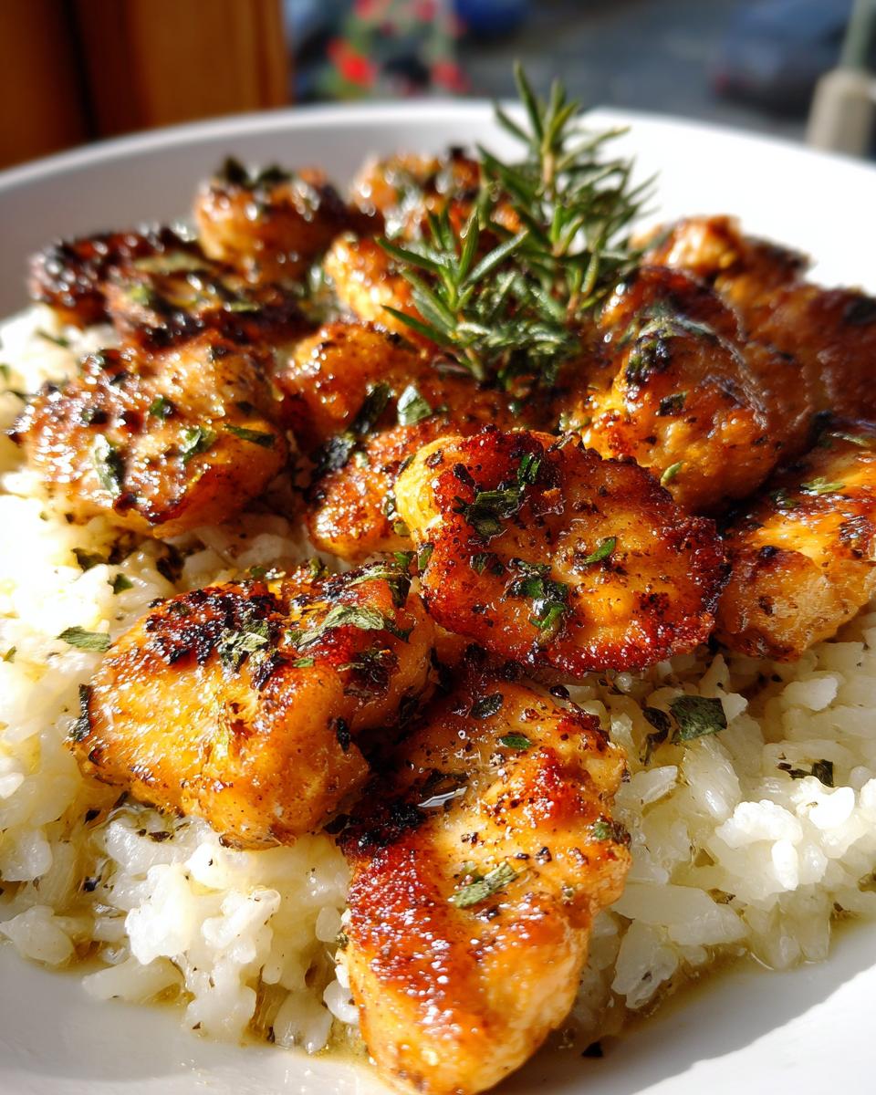 Garlic Butter Chicken Bites With Rice - detail 1