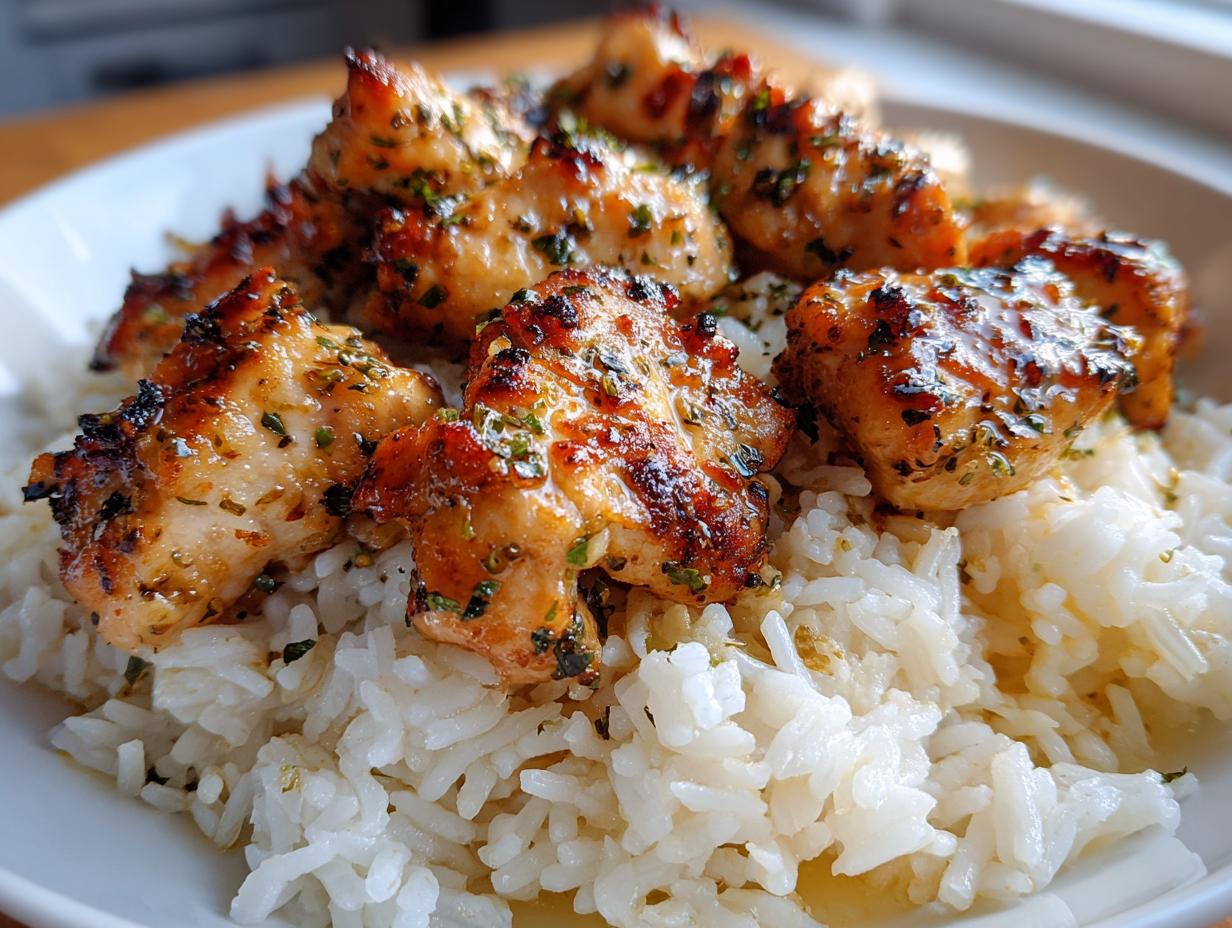 Garlic Butter Chicken Bites With Rice - detail 2