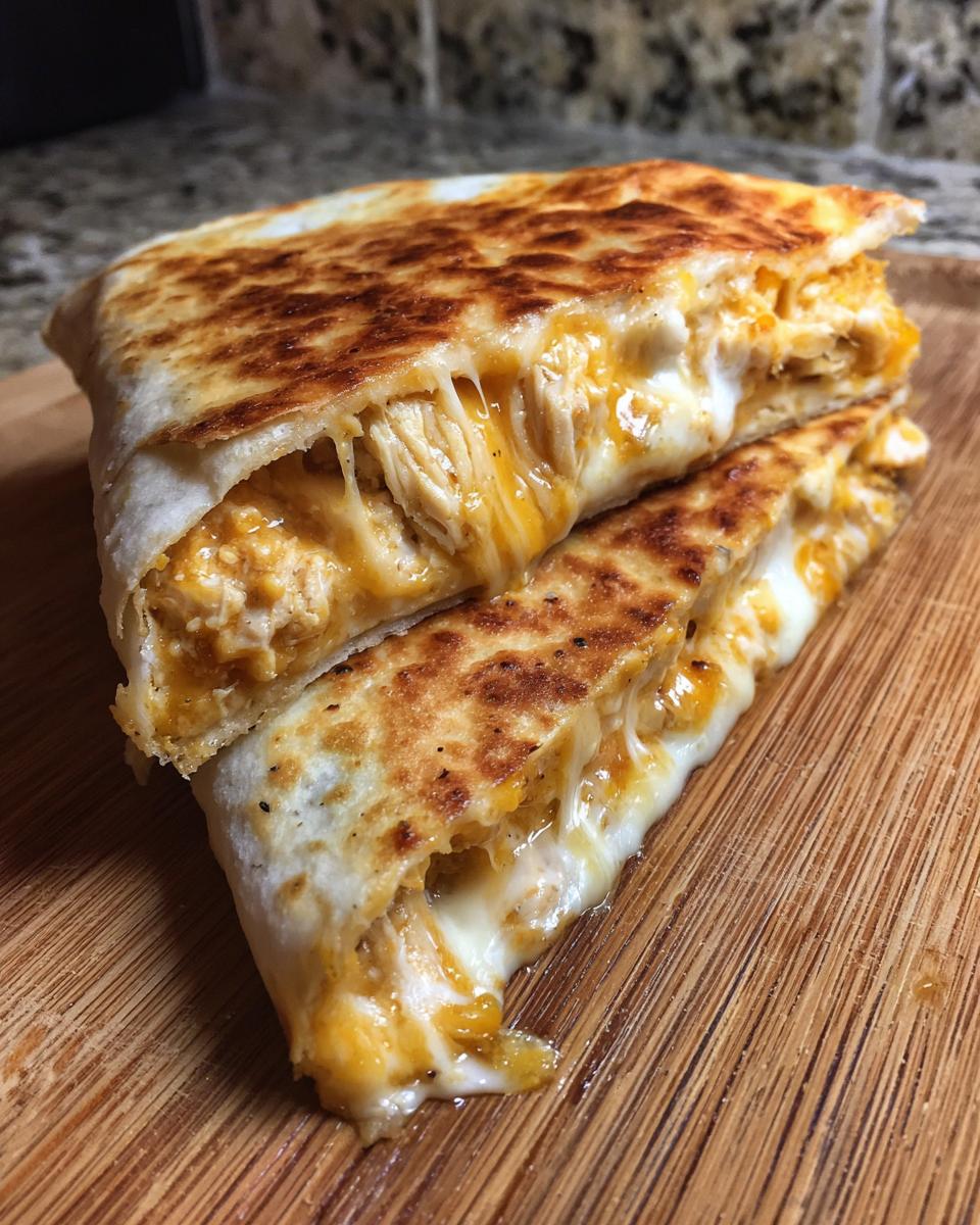 Kid-Friendly Chicken Quesadillas — Crispy tortillas stuffed with melted cheese and chicken. - detail 1