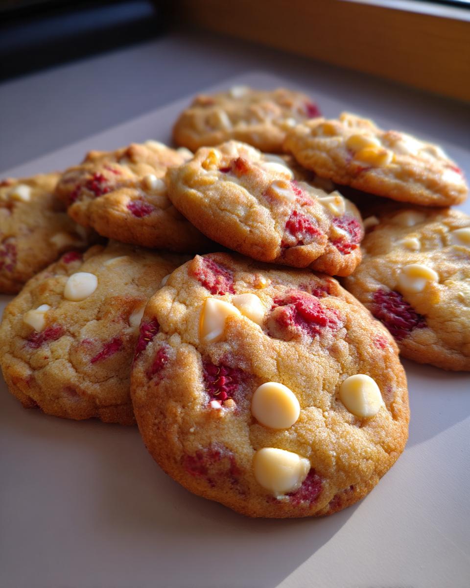 Raspberry White Chocolate Cookies: 1 Recipe, Pure Delight! 5 Raspberry White Chocolate Cookies — Fruity winter-friendly cookies. - detail 2