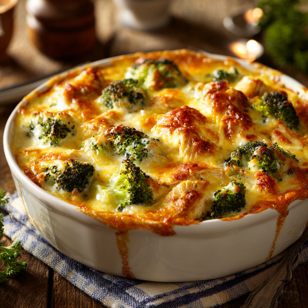 Cheesy chicken broccoli casserole dinner recipe