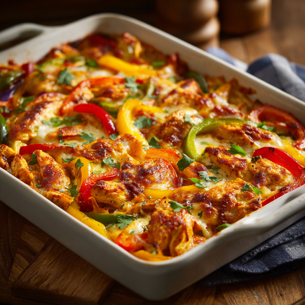 Chicken fajita casserole dinner recipe