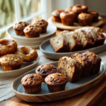 Healthy easy baking recipes for breakfast with muffins, breads, and baked treats