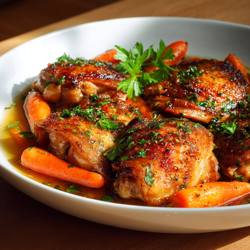 honey garlic chicken and carrots