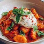 30 Minute Creamy Tomato Gnocchi with Burrata