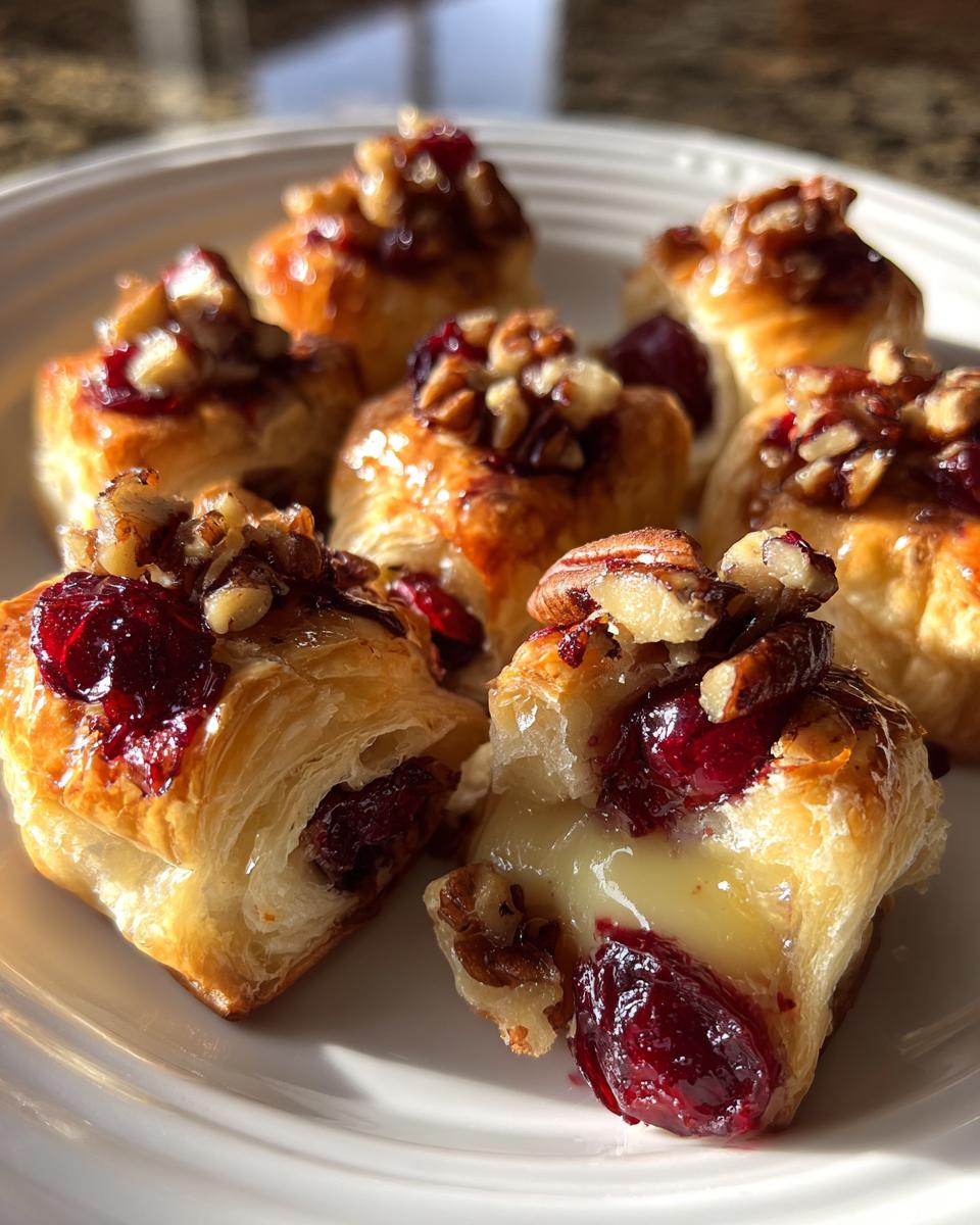 5-Ingredient Baked Cranberry Brie Bites: Easy & Delicious! 4 Baked Cranberry Brie Bites : Easy 5-Ingredient Holiday Appetizer - detail 1