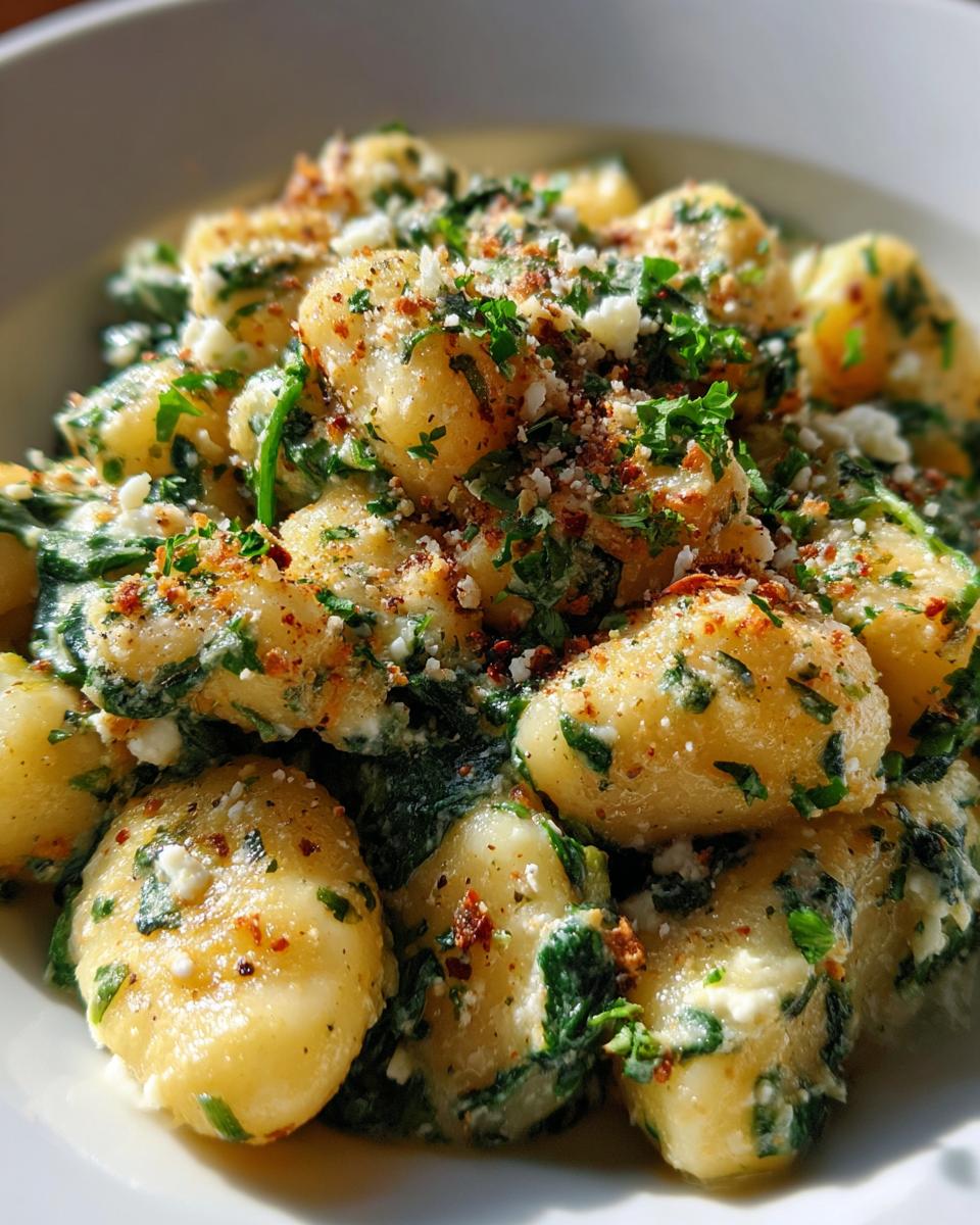Creamy Gnocchi with Spinach and Feta Recipe | Healthy Dinner Inspiration - detail 2