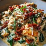 Crockpot Creamy Tuscan Chicken with Spinach