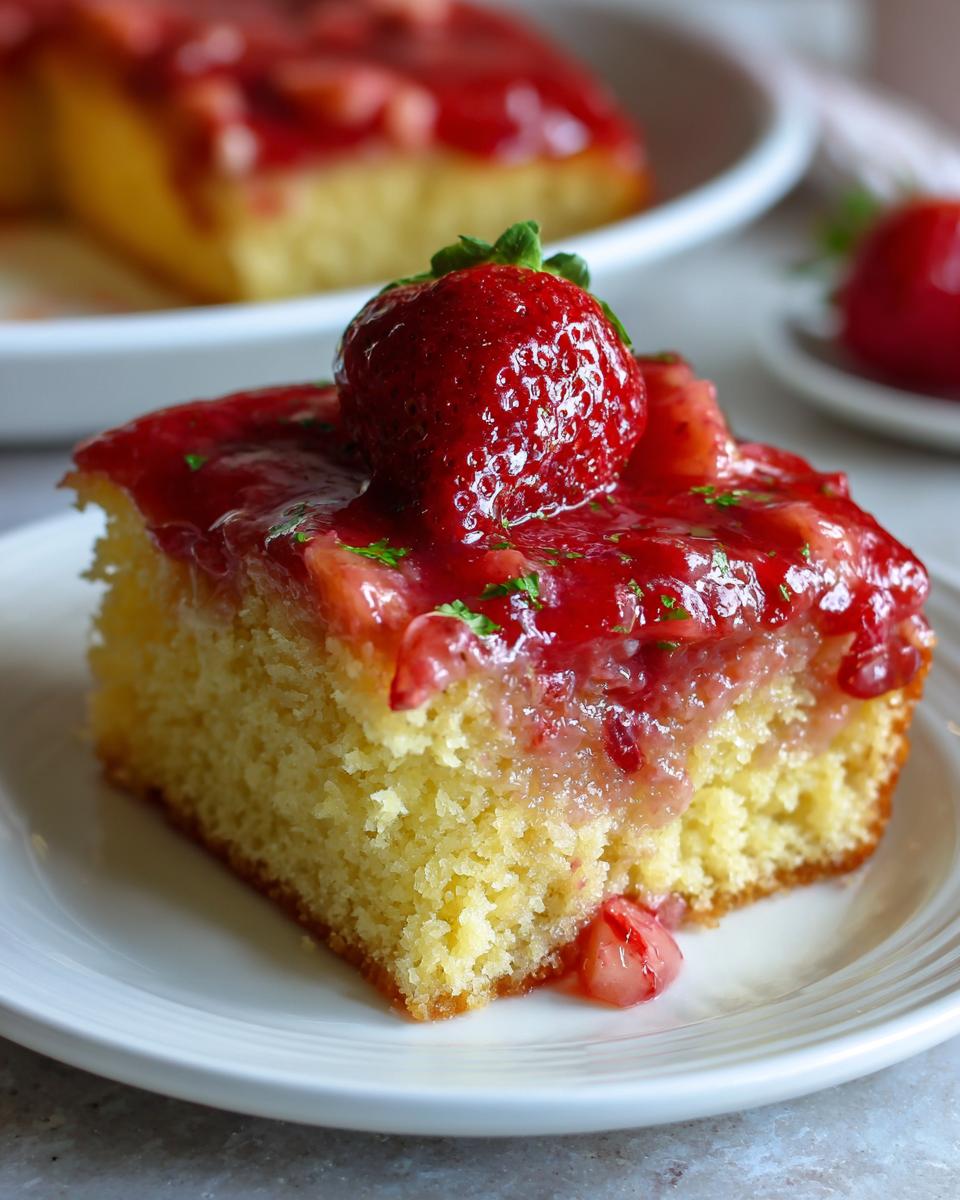 Easy Strawberry Sheet Cake with Fresh Strawberry Glaze - detail 1