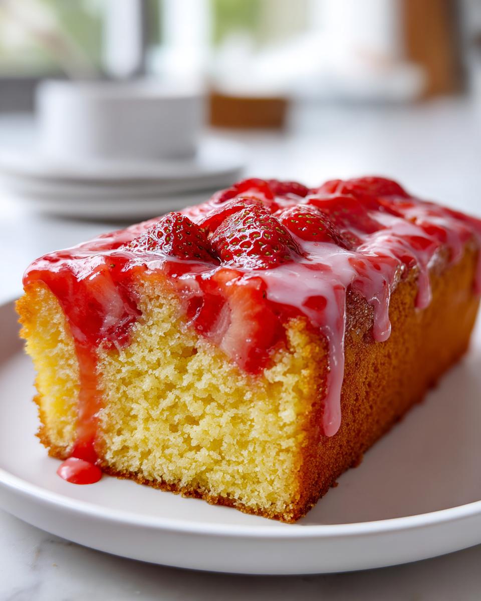 Easy Strawberry Sheet Cake with Fresh Strawberry Glaze - detail 2