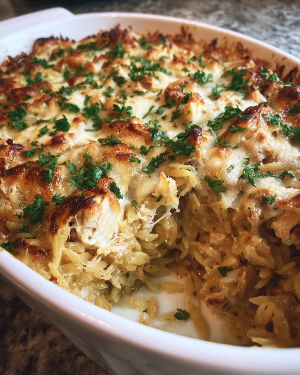 Amazing French Onion Chicken Orzo Casserole: 1 Recipe! 4 French Onion Chicken Orzo Casserole - detail 1