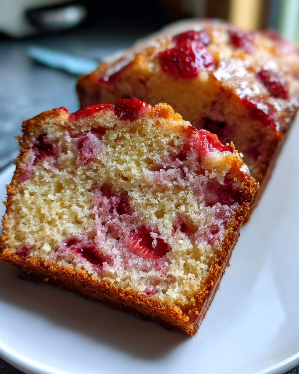 Fresh Strawberry Loaf Cake (Simple & Moist) - detail 2