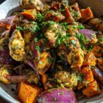 Garlic Herb Chicken & Sweet Potato Skillet Bowls