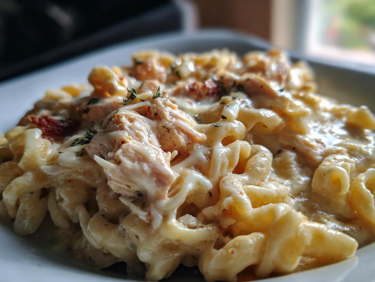Garlic Parmesan Crockpot Chicken Pasta - detail 2