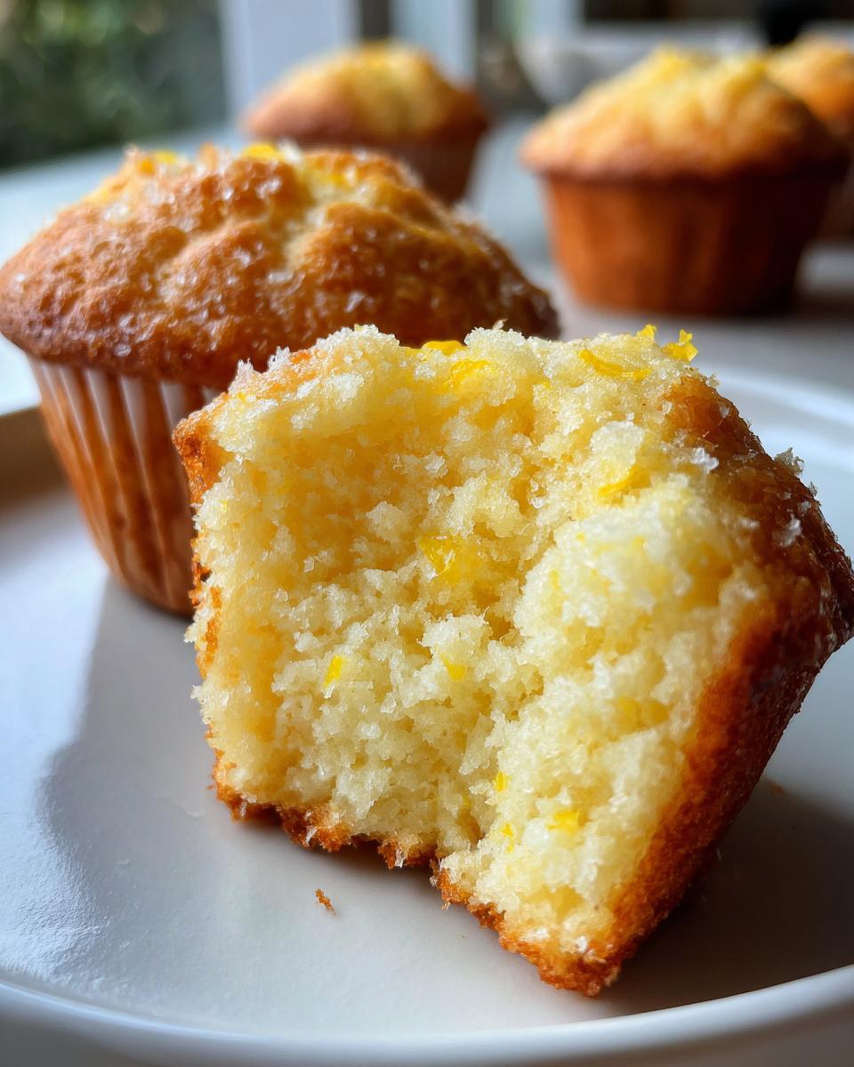 Greek Yogurt Lemon Muffins (Fresh & Fluffy) - detail 2