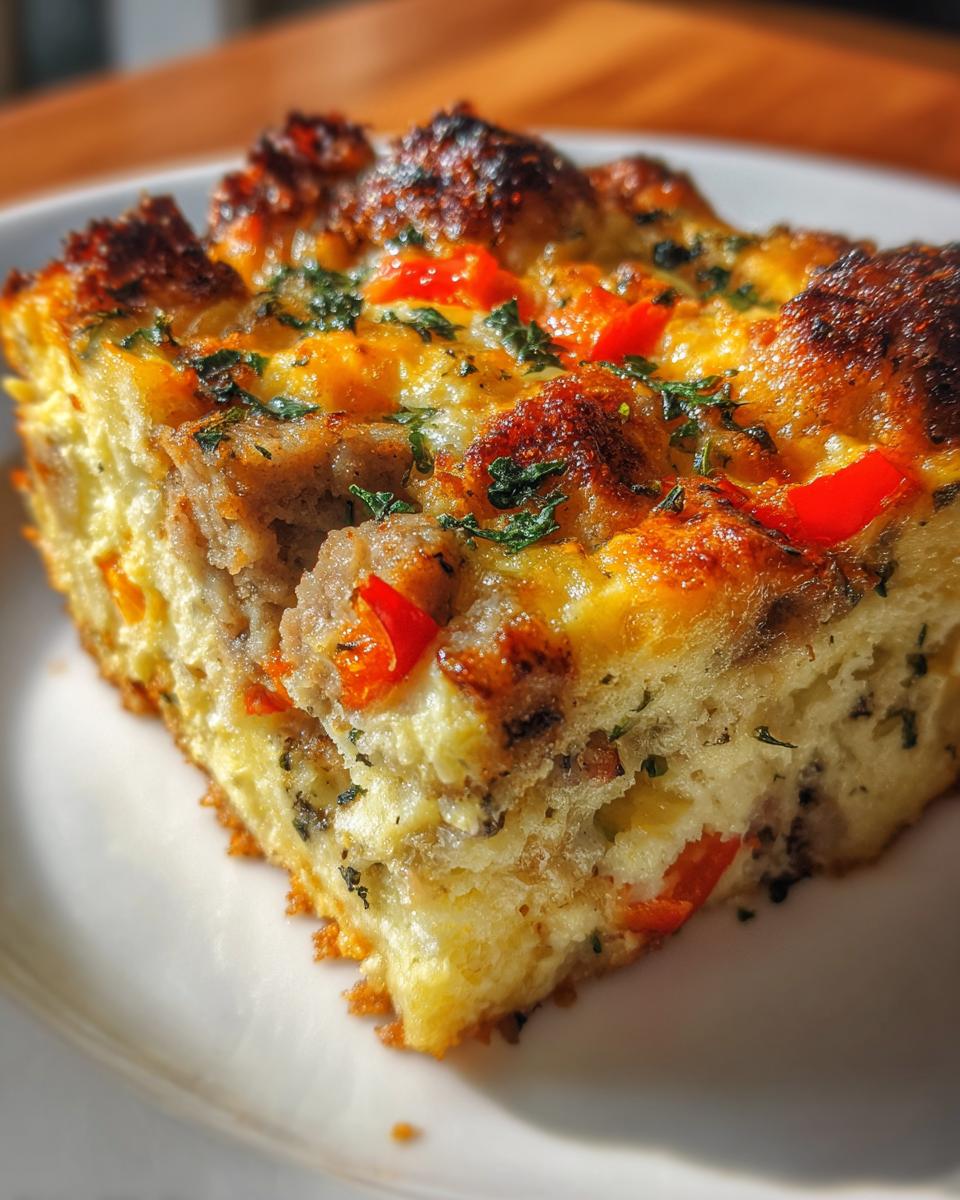 High Protein Cottage Cheese Turkey Sausage Breakfast Casserole - detail 1