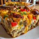High Protein Cottage Cheese Turkey Sausage Breakfast Casserole