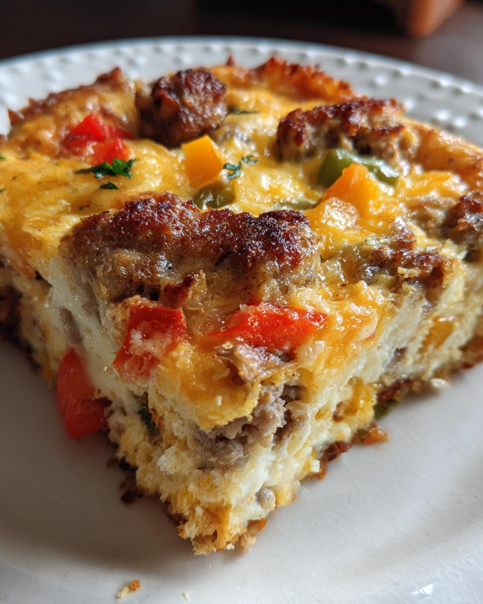 High Protein Cottage Cheese Turkey Sausage Breakfast Casserole - detail 2