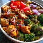 Honey Garlic Chicken & Roasted Veggie Bowls