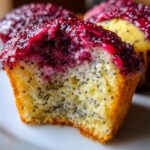 Lemon Poppy Seed Cupcakes with Blackberry Frosting
